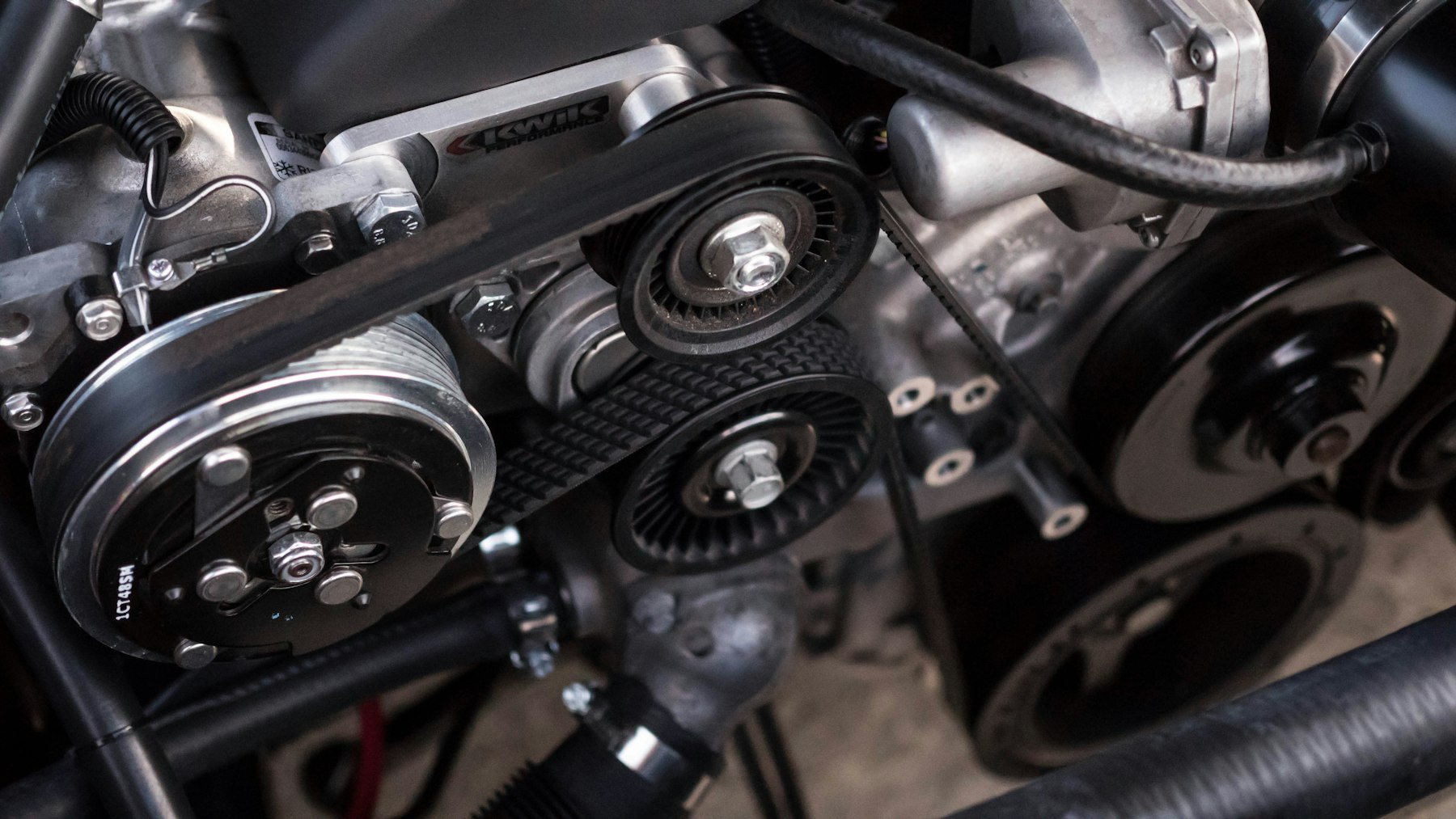 Engine belts, pulleys and drivetrain components
